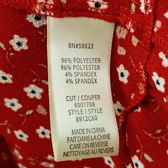 Nwot Max Studio Red Floral Flutter Sleeve Wrap Dress - Picture 11 of 14